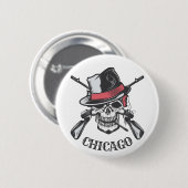 Aangepaste tekst Knop Skull en Pistolen Ronde Button 5,7 Cm (Voorkant /achterkant)