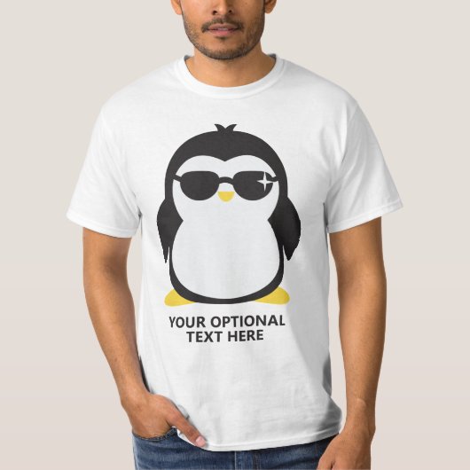 Aangepaste tekst koele pinguïn-shirten t-shirt (Voorkant)