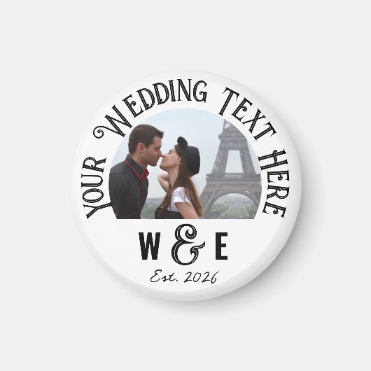 Aangepaste tekst Koelkast Magneet bruiloft gunste (Voorkant)