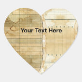 Aangepaste tekst Koffie Gevlekt Grootboek Boekhoud Hart Sticker (Voorkant)