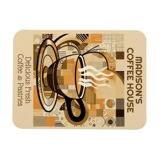 Aangepaste tekst koffie magneet (Horizontaal)