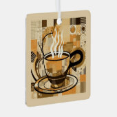 Aangepaste tekst koffie metalen ornament (Voorkant Rechts)
