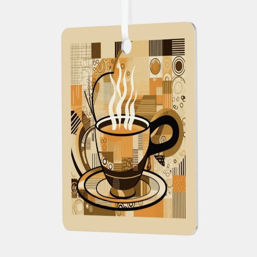 Aangepaste tekst koffie metalen ornament (Voorkant links)