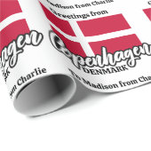 Aangepaste tekst Kopenhagen Denemarken Cadeaupapier (Rol Hoek)