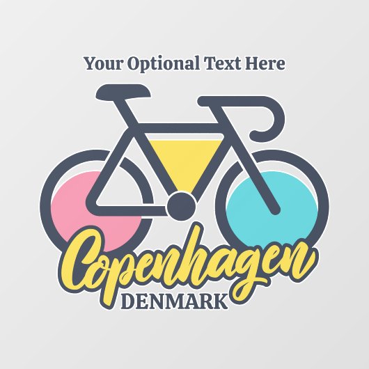 Aangepaste tekst Kopenhagen Denemarken Raamsticker (Vel)