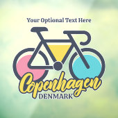 Aangepaste tekst Kopenhagen Denemarken Raamsticker (Vel 3)