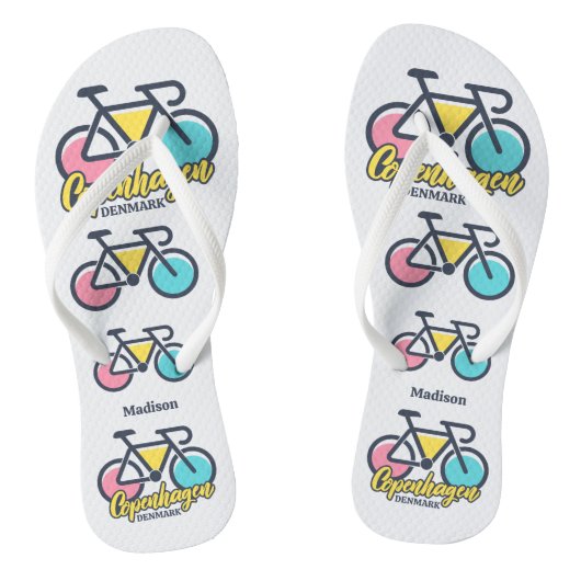 Aangepaste tekst Kopenhagen Denemarken Teenslippers (Voetbed)