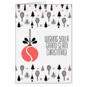 🎾 🎄 Aangepaste tekst, koraal en zwarte tennis (Voorkant)