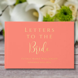 Aangepaste Tekst Koraal Roze Gouden Brieven aan de Gastenboek