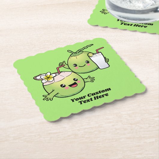 Aangepaste tekst kosnoten bevestigen kartonnen onderzetters (Gebogen)