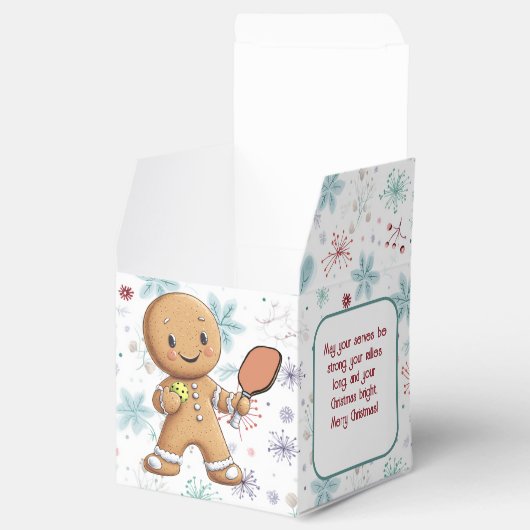 Aangepaste tekst Kruimelig Kerst Rally Gingerbread Bedankdoosjes (Geopend)