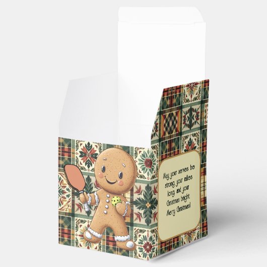 Aangepaste tekst Kruimelig Kerst Rally Gingerbread Bedankdoosjes (Geopend)