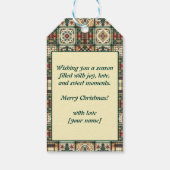 Aangepaste tekst Kruimelig Kerst Rally Gingerbread Cadeaulabel (Achterkant)