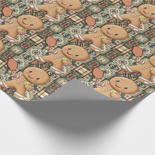 Aangepaste tekst Kruimelig Kerst Rally Gingerbread Cadeaupapier (Hoek)