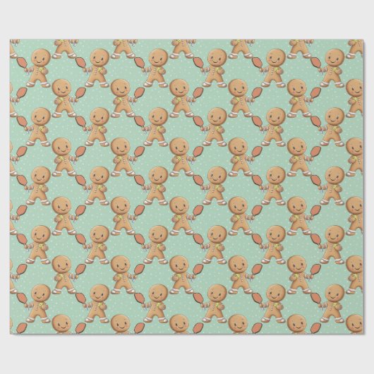 Aangepaste tekst Kruimelig Kerst Rally Gingerbread Cadeaupapier (Vlak)