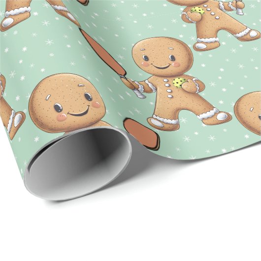 Aangepaste tekst Kruimelig Kerst Rally Gingerbread Cadeaupapier (Rol Hoek)