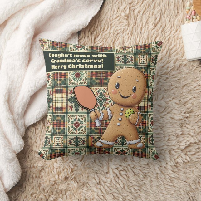 Aangepaste tekst Kruimelig Kerst Rally Gingerbread Kussen (Deken)