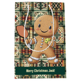 Aangepaste tekst Kruimelig Kerst Rally Gingerbread Medium Cadeauzakje