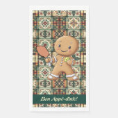 Aangepaste tekst Kruimelig Kerst Rally Gingerbread Servet (Voorkant)