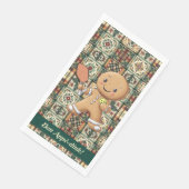 Aangepaste tekst Kruimelig Kerst Rally Gingerbread Servet (Hoek)