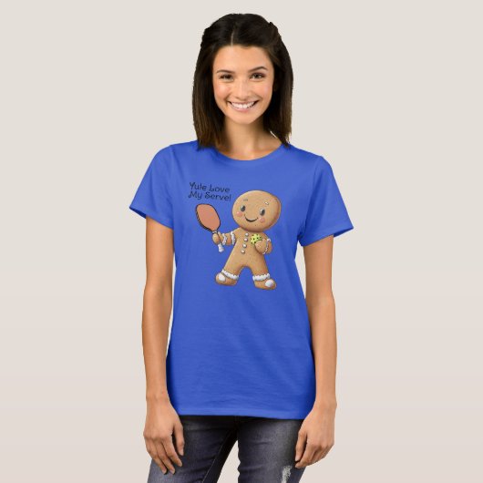 Aangepaste tekst Kruimelig Kerst Rally Gingerbread T-shirt (Voorkant volledig)