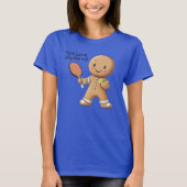 Aangepaste tekst Kruimelig Kerst Rally Gingerbread T-shirt (Voorkant)