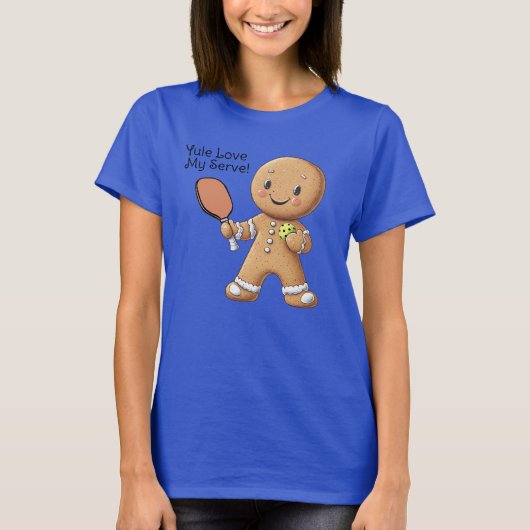 Aangepaste tekst Kruimelig Kerst Rally Gingerbread T-shirt (Voorkant)