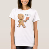 Aangepaste tekst Kruimelig Kerst Rally Gingerbread T-shirt (Voorkant)