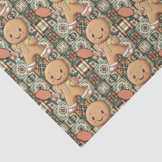 Aangepaste tekst Kruimelig Kerst Rally Gingerbread Tissuepapier (Detail)