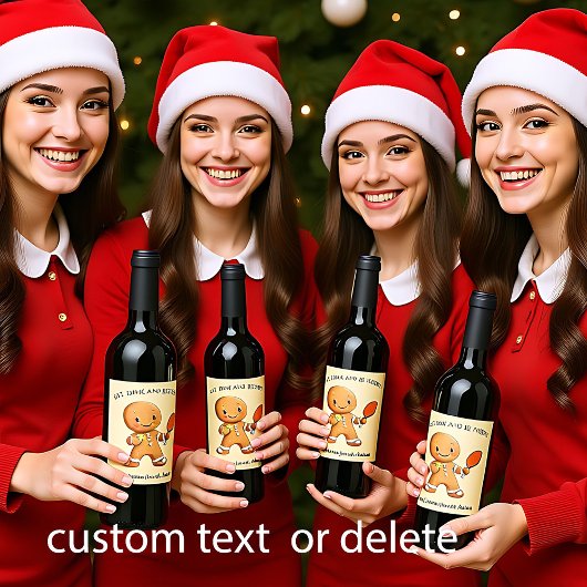 Aangepaste tekst Kruimelig Kerst Rally Gingerbread Wijn Etiket