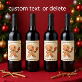 Aangepaste tekst Kruimelig Kerst Rally Gingerbread Wijn Etiket