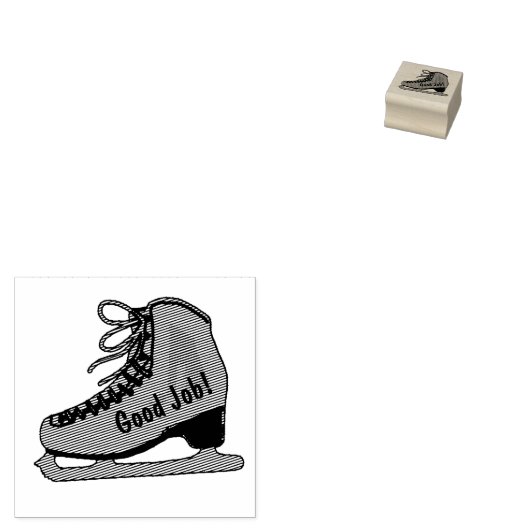 Aangepaste tekst kunstschaatsen rubberstempel (Gestempeld)