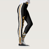 Aangepaste tekst l Abstract patroon l Workout Zwar Leggings (Rechts)