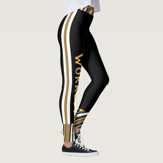 Aangepaste tekst l Abstract patroon l Workout Zwar Leggings (Rechts)
