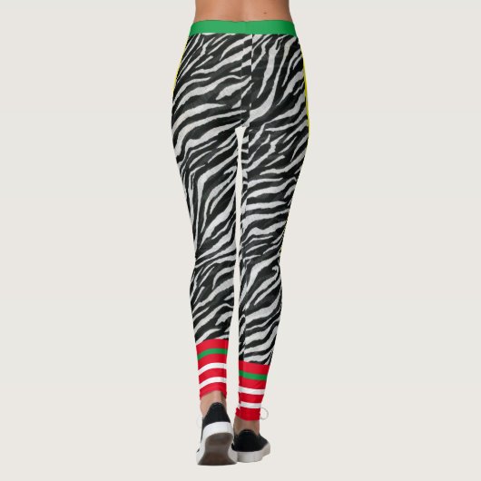 Aangepaste tekst l Modern ontwerp l Dierenprint l Leggings (Achterkant)