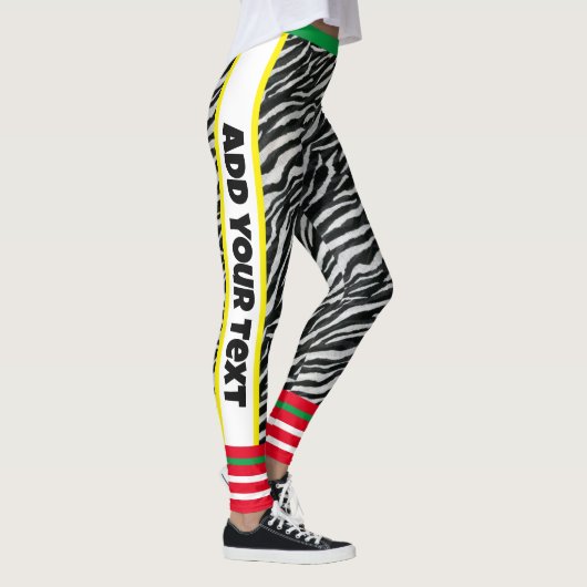 Aangepaste tekst l Modern ontwerp l Dierenprint l Leggings (Rechts)