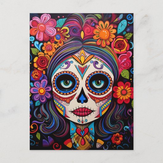 Aangepaste tekst 💀 La Calavera Catrina Briefkaart (Voorkant)