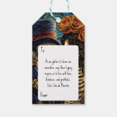 Aangepaste tekst 💀 La Calavera Catrina met bloeme Cadeaulabel (Achterkant)