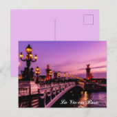 Aangepaste tekst La Vie en Roos Seine Paris Frankr Briefkaart (Voorkant / Achterkant)