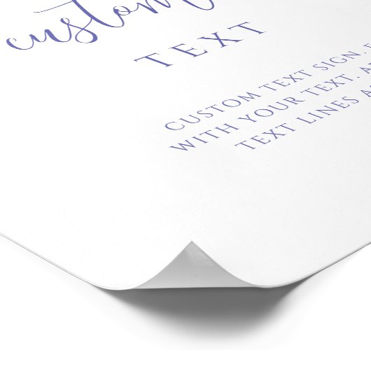 Aangepaste tekst Lavendel, Script Monogram Trouwte Poster (Hoek)