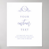 Aangepaste tekst Lavendel, Script Monogram Trouwte Poster (Voorkant)