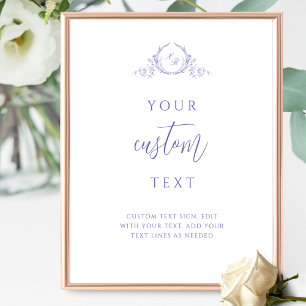 Aangepaste tekst Lavendel, Script Monogram Trouwte Poster