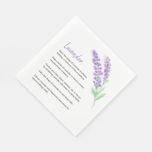 Aangepaste tekst Lavendel Waterverf etherische oli Servet (Hoek)