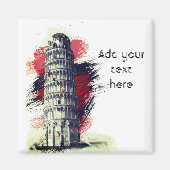 Aangepaste tekst Leaning Tower of Pisa Travel Koel Magneet (Voorkant)
