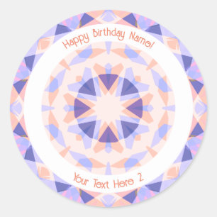 Aangepaste tekst Leeftijd Roze Paars Verjaardag Ma Ronde Sticker