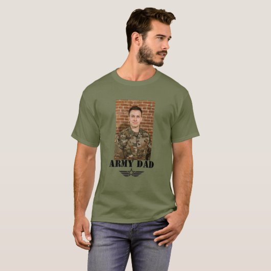 Aangepaste tekst Leger Pap met Foto T-shirt (Voorkant volledig)