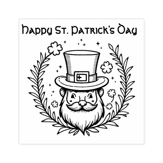 Aangepaste tekst, Leprechaun Loop Rubberstempel (Afrduk)