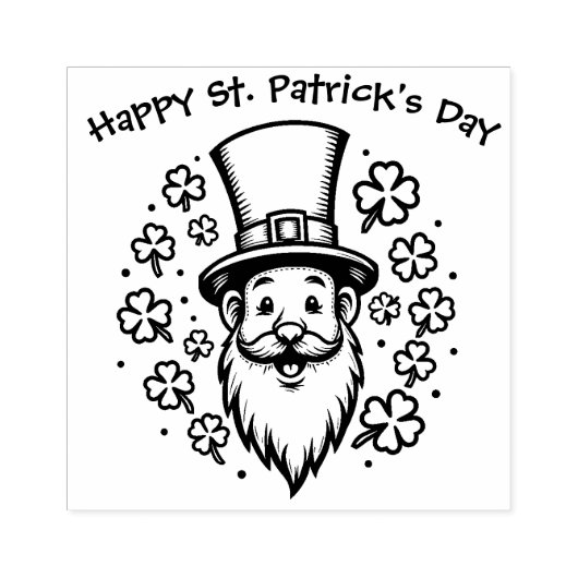 Aangepaste tekst, Leprechaun Pop Rubberstempel (Afrduk)