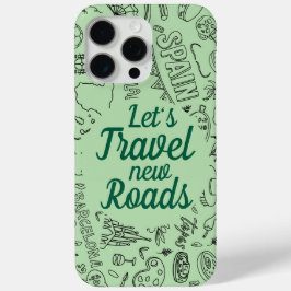 Aangepaste tekst Let's Travel Pictogram Groen iPhone 15 Pro Max Hoesje