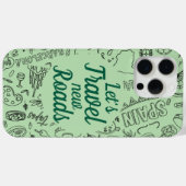 Aangepaste tekst Let's Travel Pictogram Groen Case-Mate iPhone Case (Achterkant (horizontaal))